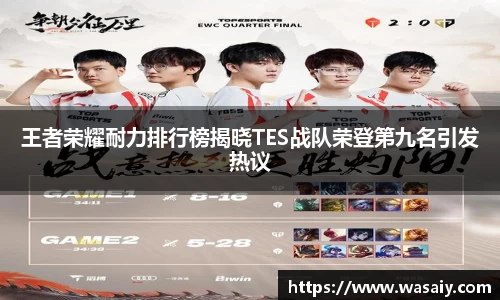 王者荣耀耐力排行榜揭晓TES战队荣登第九名引发热议
